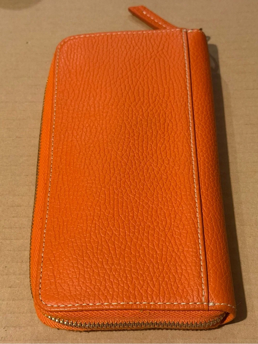 Dooney & Bourke Orange Zip-Around Leather Wallet